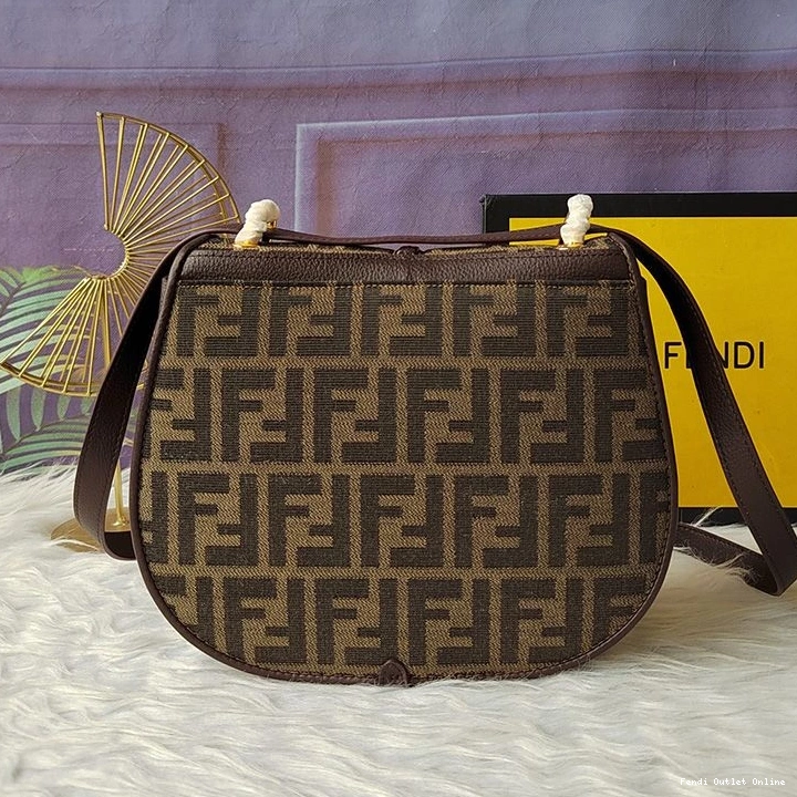 Affordable FF Brown Motif Fabric In C'mon Medium Fendi Bag 0801
